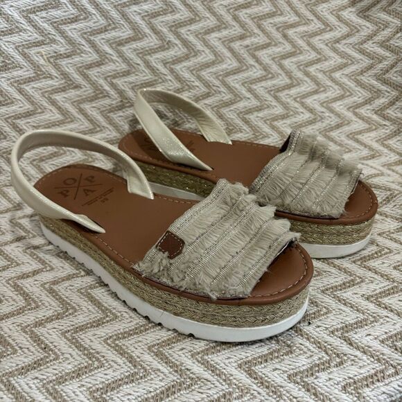 POPA Rosario Flecos Rafia Platform Sandals - Picture 2 of 12